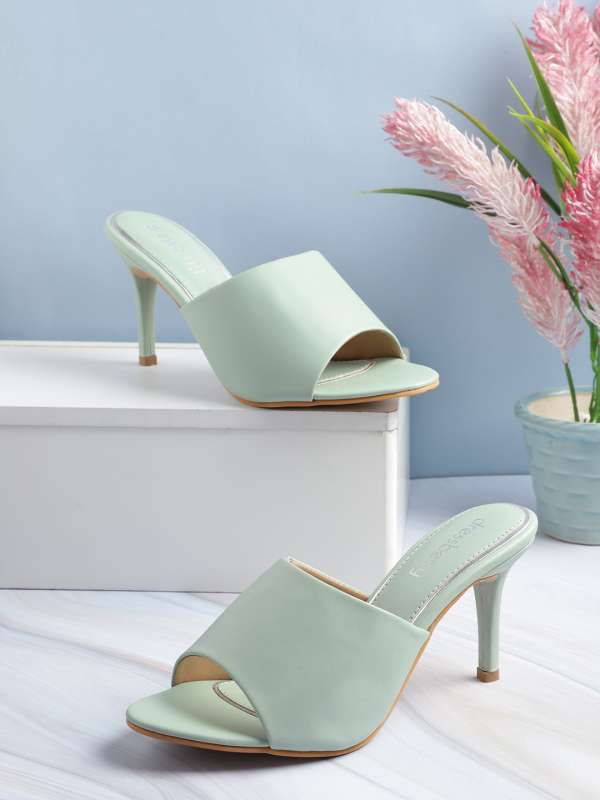 Green heeled mules deals