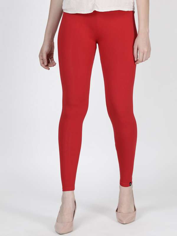 Ankle Length Viscose Red Leggings - Buy Ankle Length Viscose Red