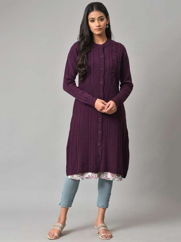 Long sweater for saree hot sale