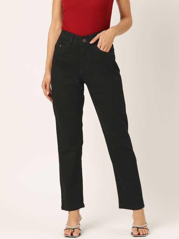 Myntra black jeans for ladies online