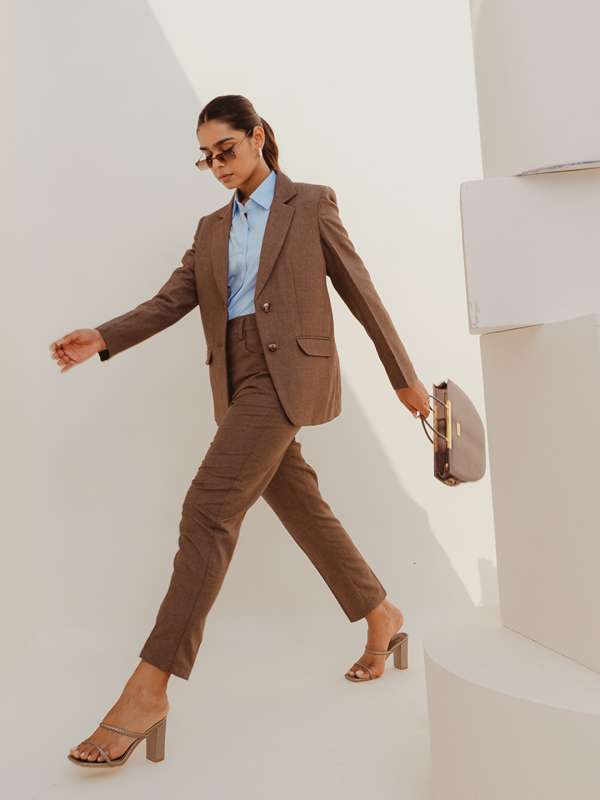 Amazonin Formal Blazer And Pant Set For Women Office Wear