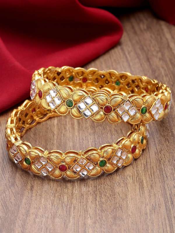 Green shop gold bangles