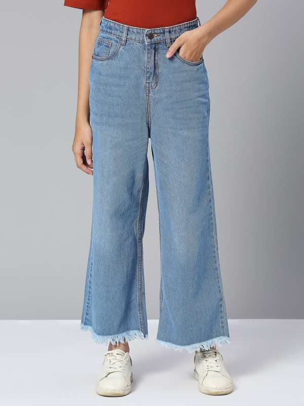Blue Slim Fit Elastic Waist Girls Jeans
