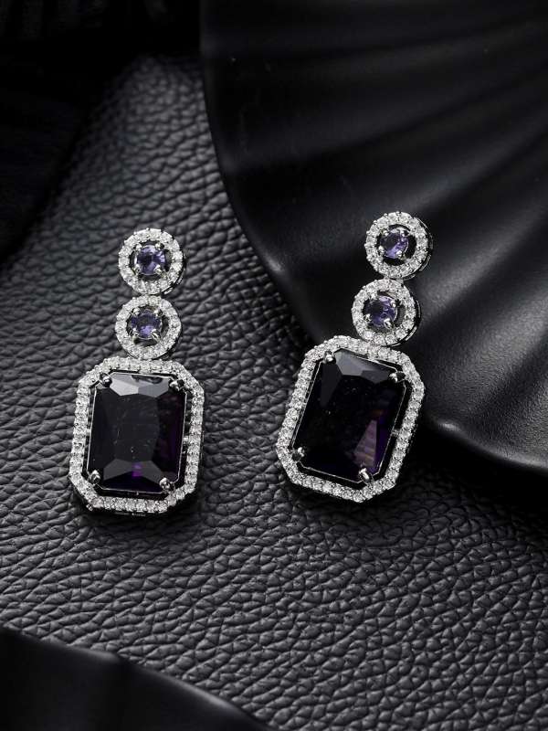 Purple Earrings Buy Trendy Purple Earrings Online in India Myntra