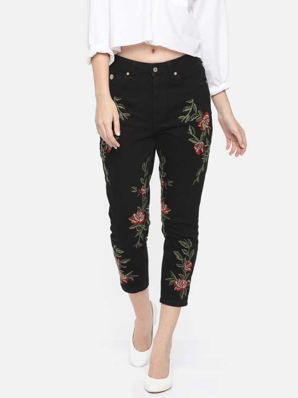 myntra black jeans for ladies