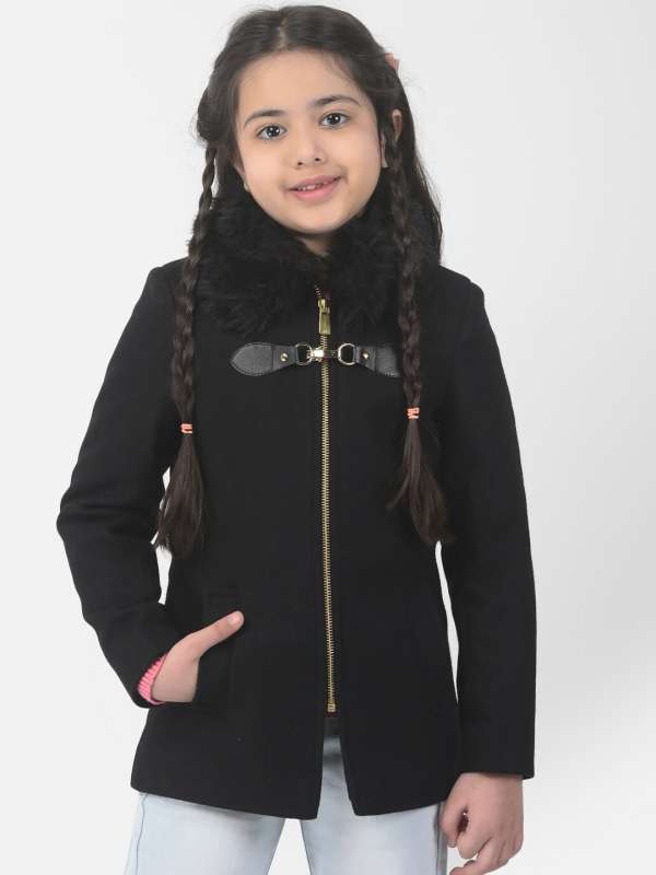 Black overcoat top for girls