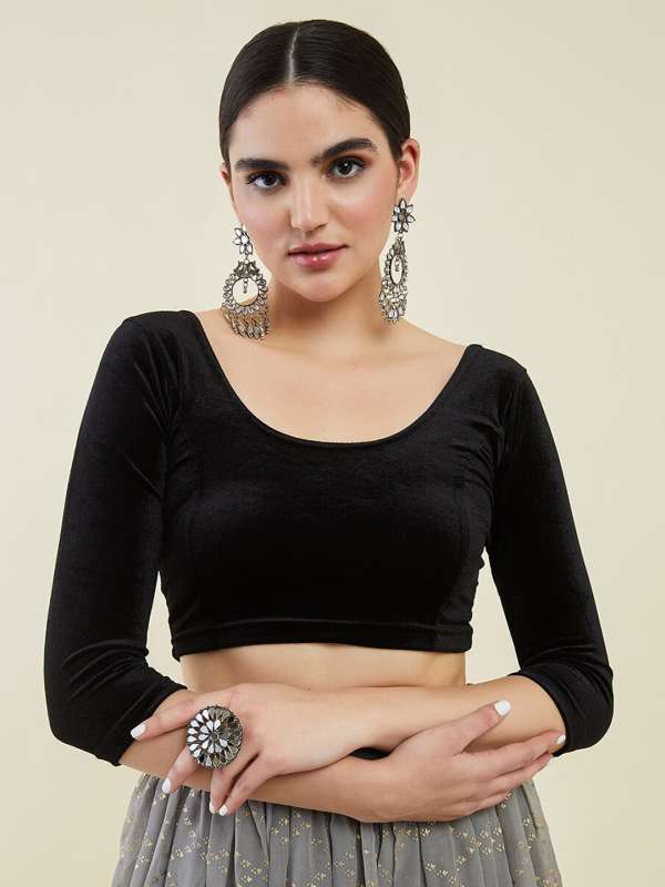 Velvet Saree Blouse - Buy Trendy Velvet Saree Blouse Online in India