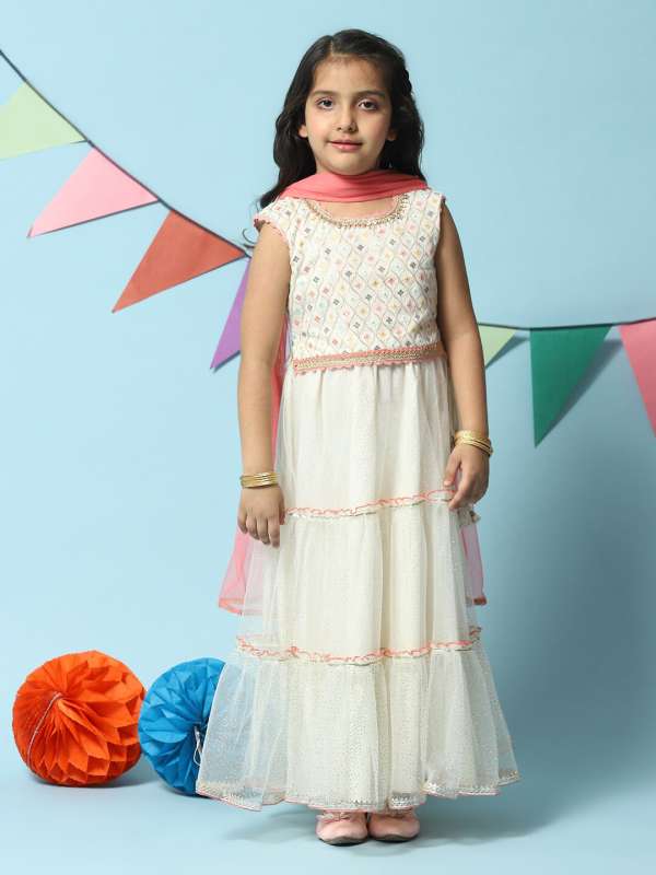 Biba Cream Lehenga Choli Buy Biba Cream Lehenga Choli online in