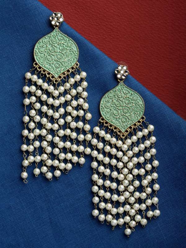 Sea Green Earrings Buy Sea Green Earrings online in India
