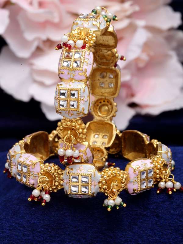 Much More Gold Pink Alloy Bangle Buy Much More Gold Pink Alloy Bangle online in India