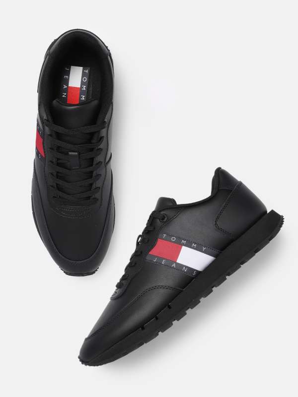 Tommy Hilfiger Black Leather Regular Sneakers 8994521.htm - Buy Tommy Hilfiger Black Leather Sneakers online India
