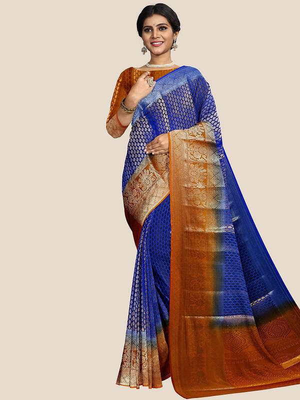 Buy GoSriKi White & Red Art Silk Woven Design Mysore Silk Saree - Sarees  for Women 10853016 | Myntra