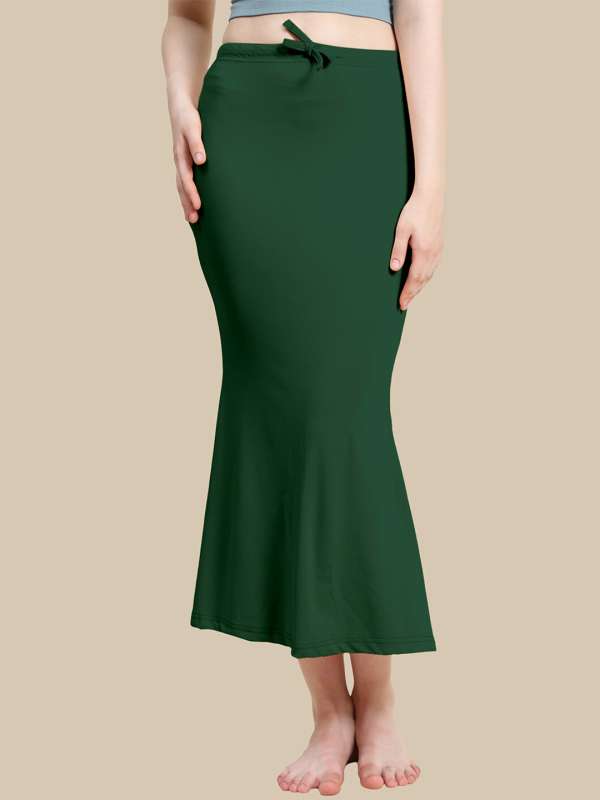 Lyra Women Saree Shapewear Bottle Green Colour Plus Size Pack of 1