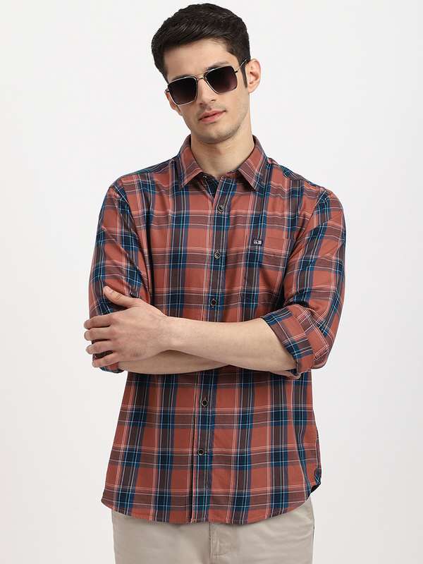 men plaid print pocket patched shirt without tee