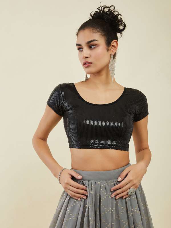 Black on sale sequin blouse