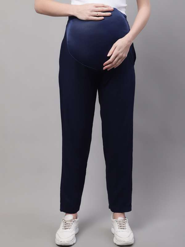 Hirise Formal Maternity Pants  Navy Blue  Wobbly Walk
