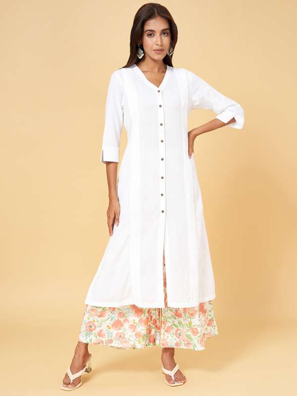 Rangmanch Kurtas Women White Tops - Buy Rangmanch Kurtas Women White Tops  online in India