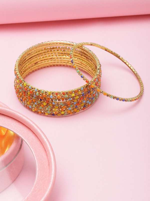 Yellow velvet sale bangles