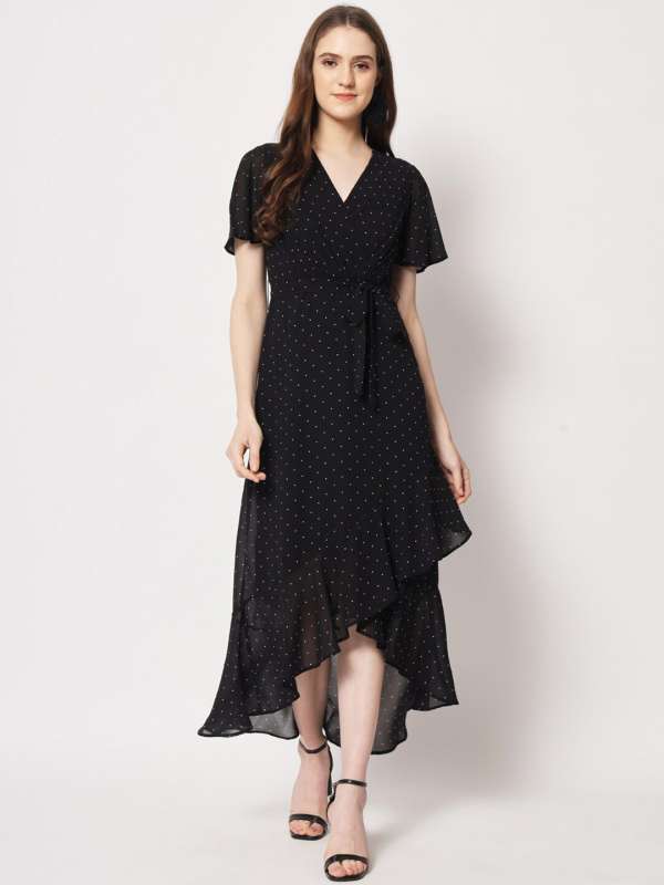 Plain black one piece dress sales