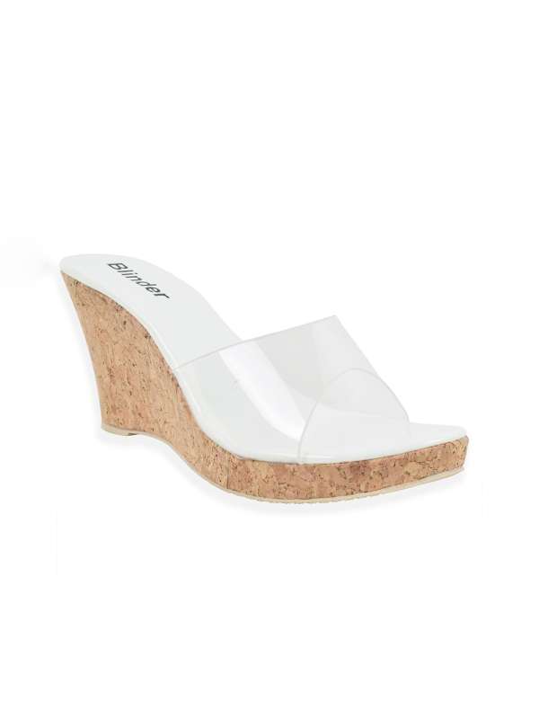 White peep toe wedges online