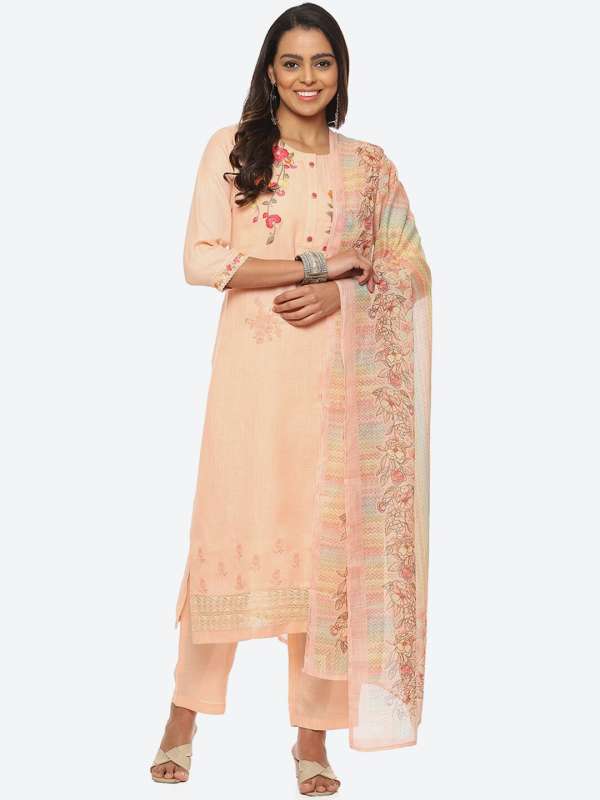 Peach colour churidar top material