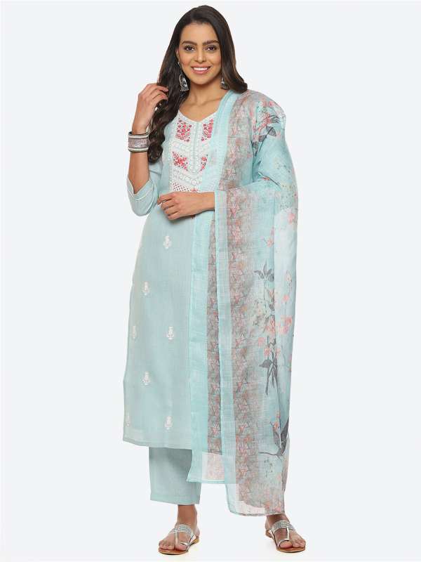 Linen dress material online outlet