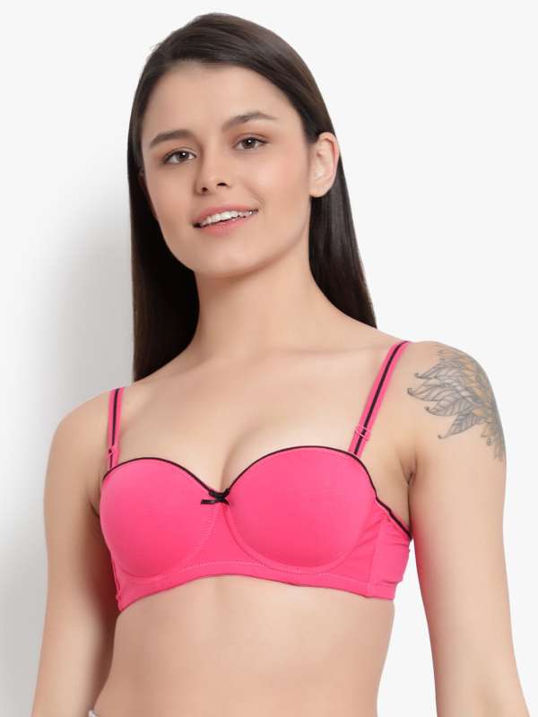 Pink Solid Underwired Padded Bra - Buy Pink Solid Underwired