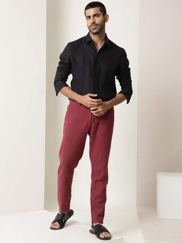 Buy Red & Black Trousers & Pants for Men by Garcon Online | Ajio.com-saigonsouth.com.vn