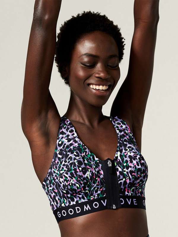 Nike Women's Swoosh Medium-support Non-padded Leopard Print Sports
