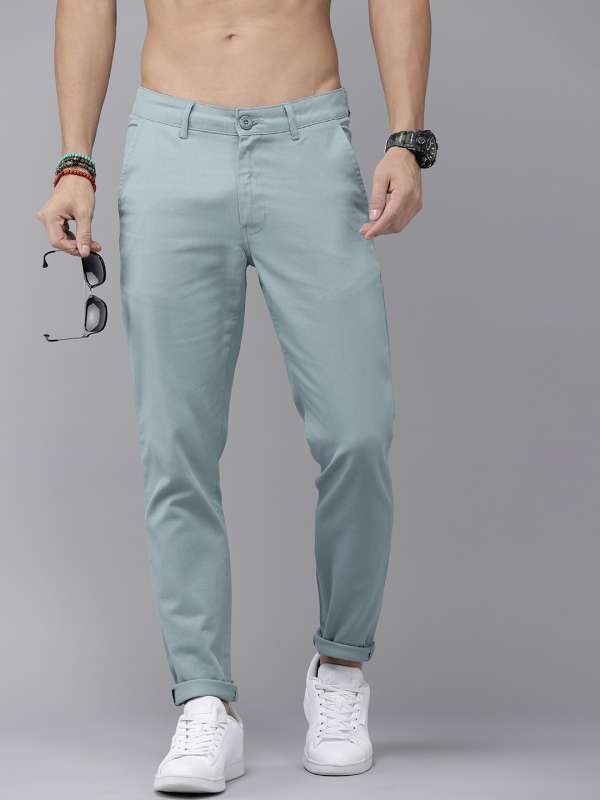 Turquoise Blue Men Trousers  Buy Turquoise Blue Men Trousers online in  India