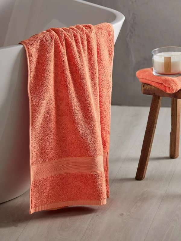 Red orange bath towels sales