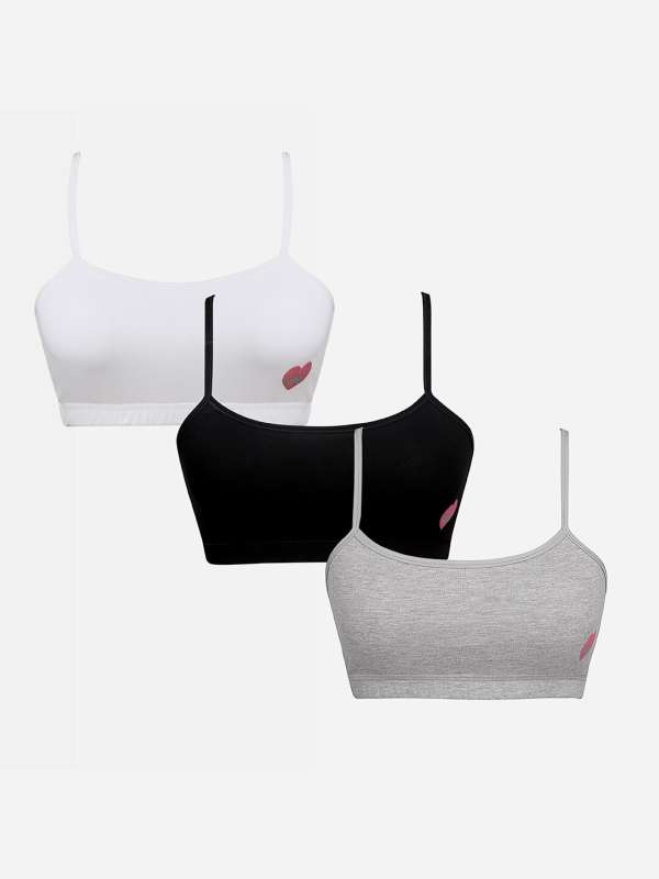 Buy Sillysally White Solid Beginners Bra (Pack of 2) online