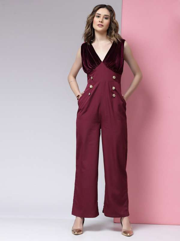 Maroon colour jumpsuit top