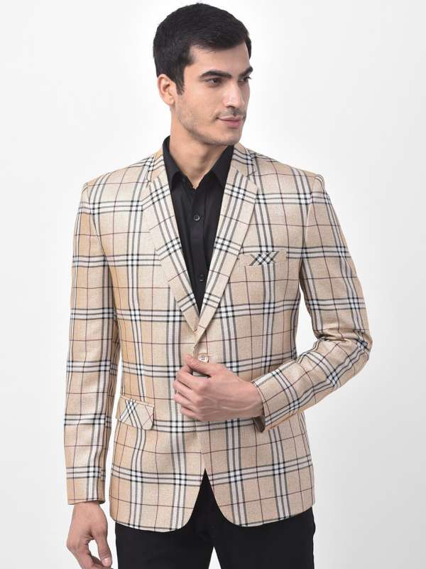 Cream hotsell check blazer
