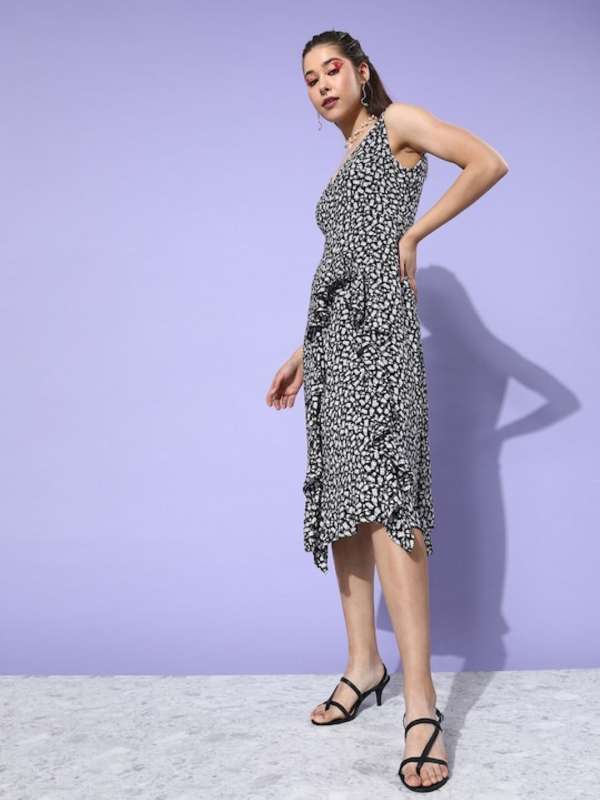 Oasis leopard store wrap midi dress