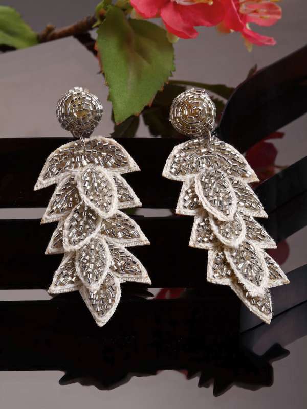 Buy White Pearl  Red Glass Earrings Handmade Earrings Gold Online in India   Etsy  Earrings handmade Pink amethyst earrings Beaded earrings