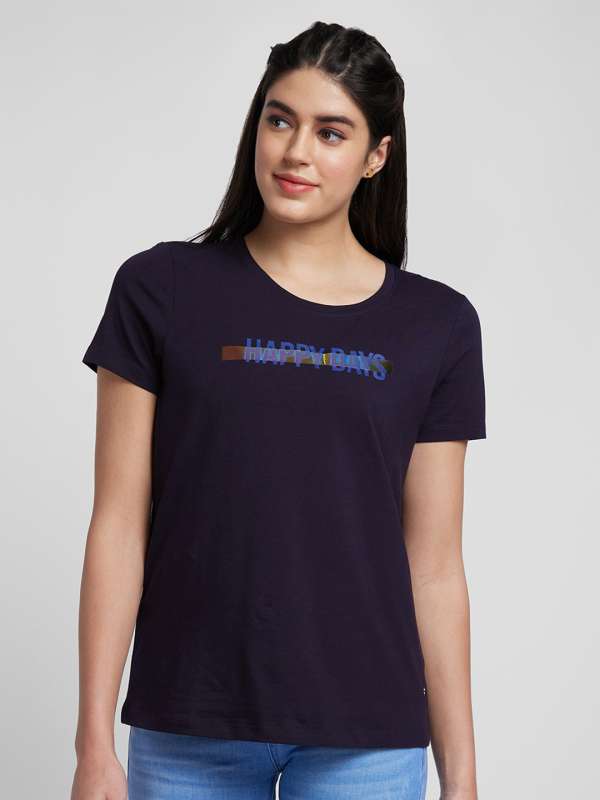 Spykar Navy Blue Solid Regular Fit Round Neck Tshirts Buy Spykar Navy Blue Solid Regular Fit Round Neck Tshirts online in India