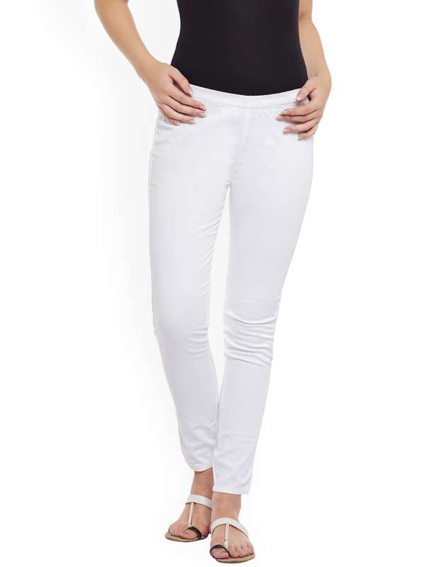 white jeggings myntra