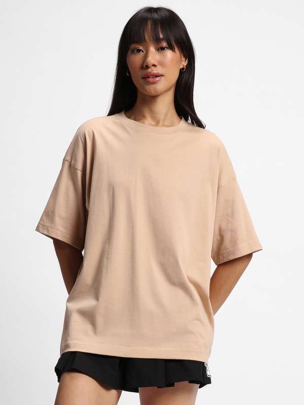 BEWAKOOF Women T Shirt Beige Dress - Buy BEWAKOOF Women T Shirt