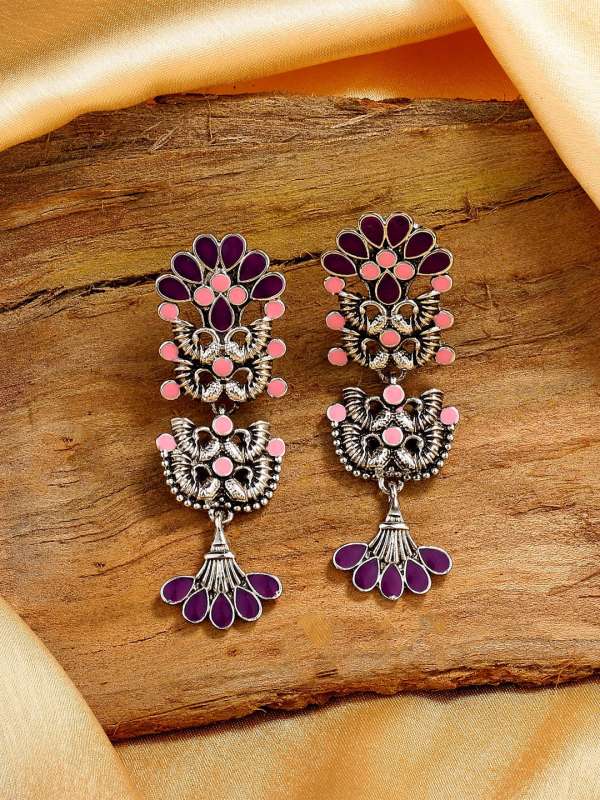 Deep Purple Pansy Flower Stud Earrings  PANDORA