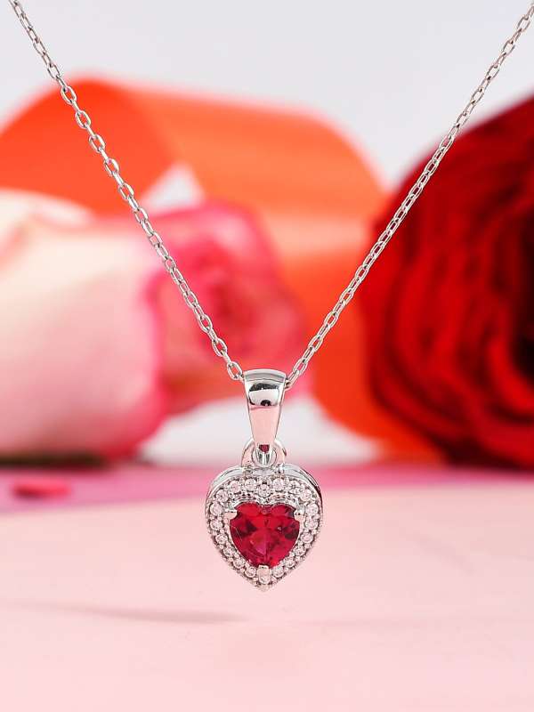 Long red clearance pendant necklace
