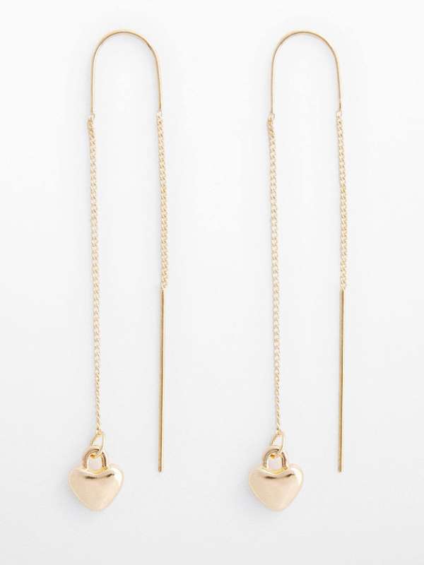 Gold needle and hot sale thread earrings