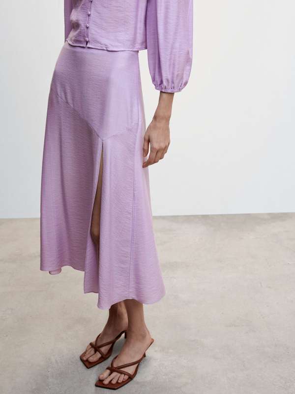 Silk sales skirt lavender