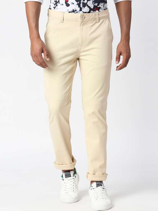 Buy Pepe Jeans Grey Mid Rise Solid Trousers for Men Online  Tata CLiQ