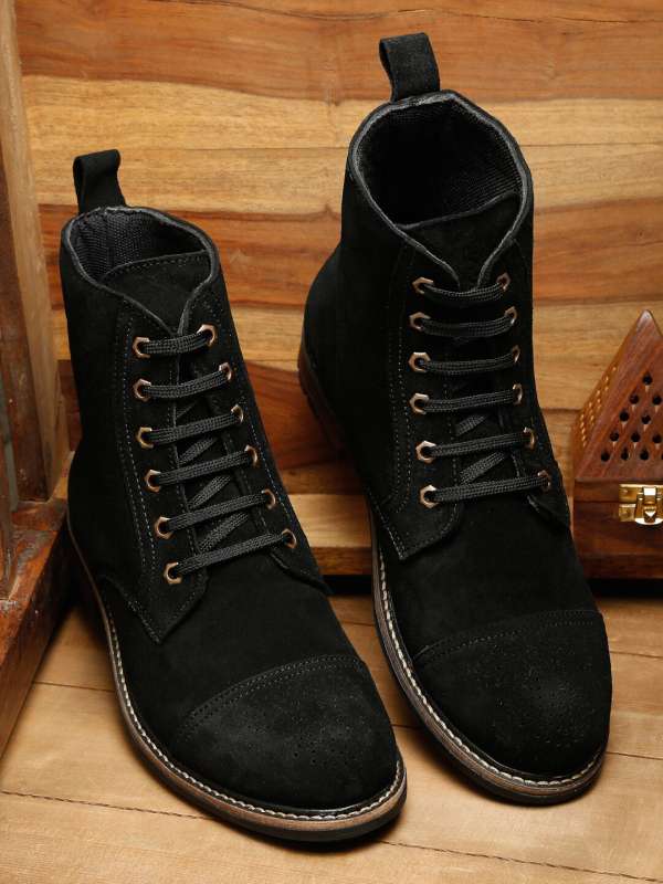 Mens suede online biker boots
