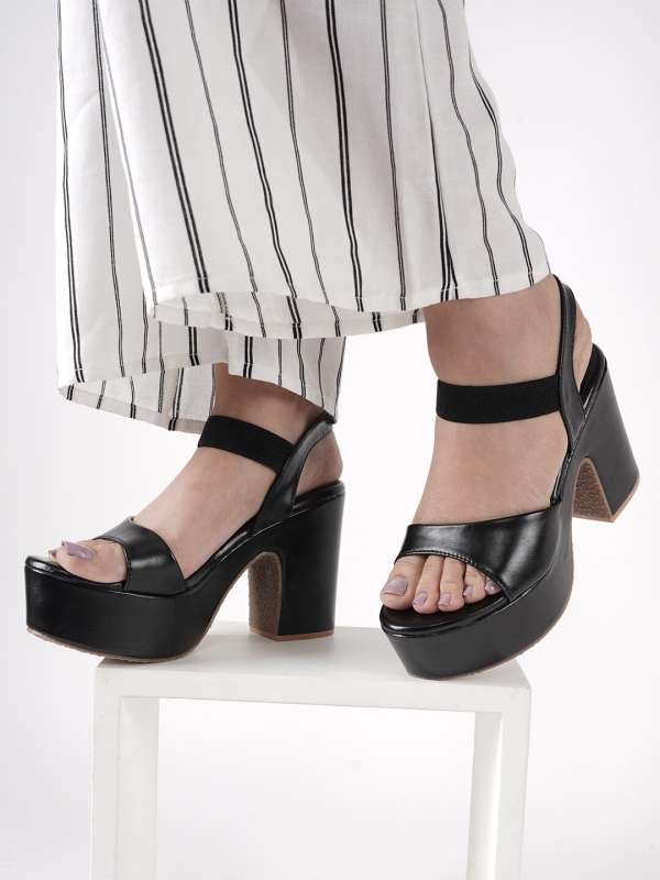 Buy SAY THAT YOU WANNA BLACK PEEP TOE HEELS for Women Online in India
