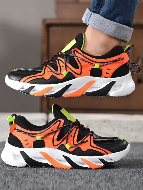 Orange black sneakers hotsell