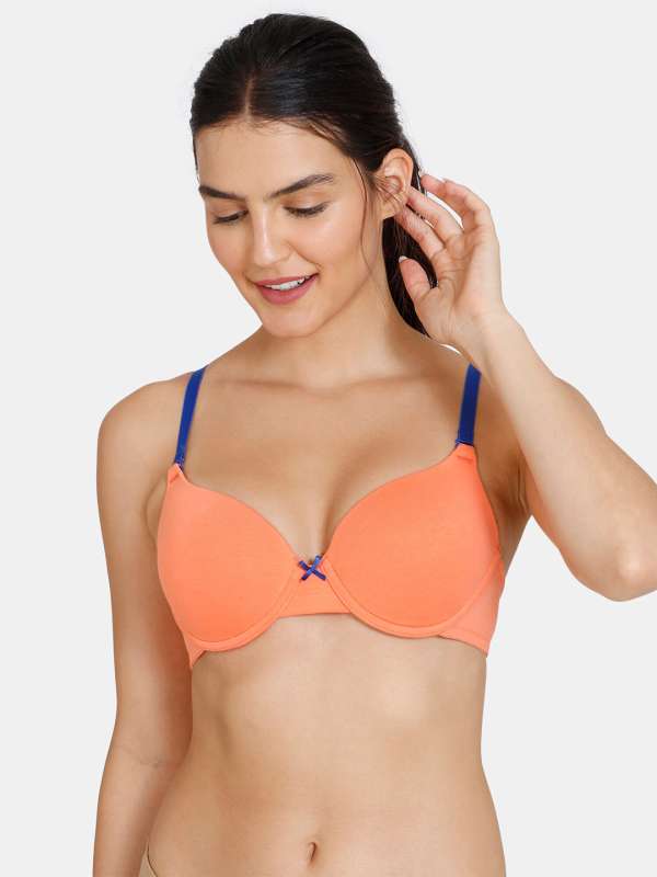 Buy online Peach Solid Minimizer Bra from lingerie for Women by