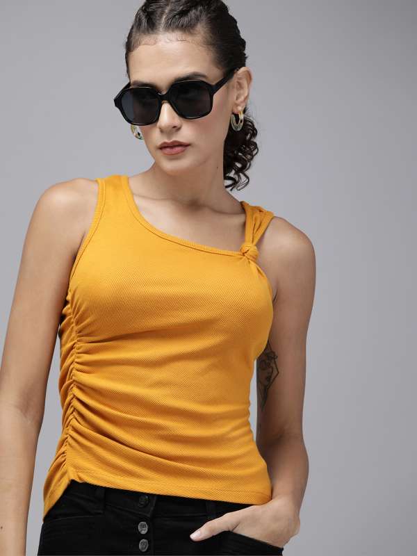 Women Tank Tops Mustard Buy Women Tank Tops Mustard online in India