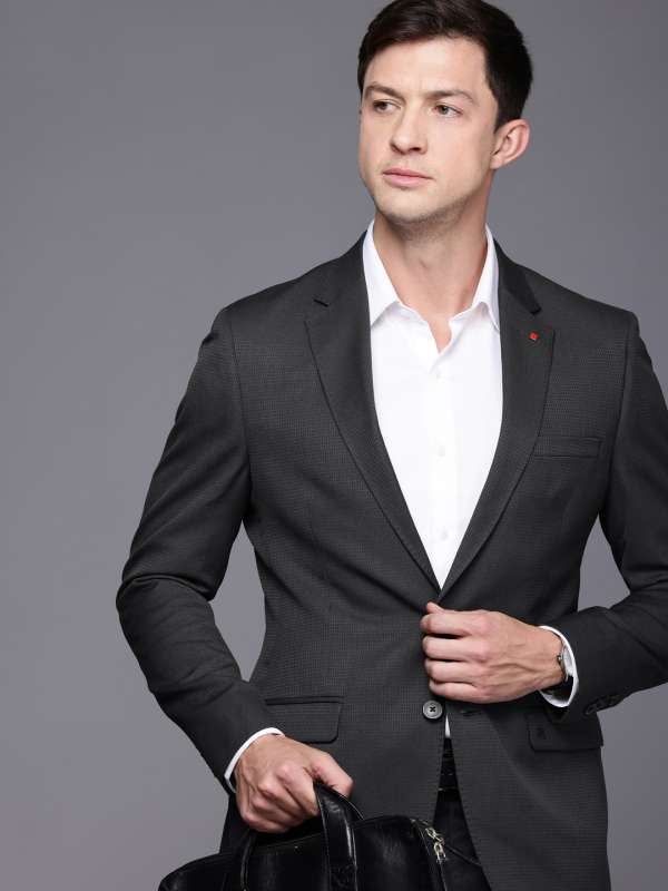 Raymond black blazer price outlet